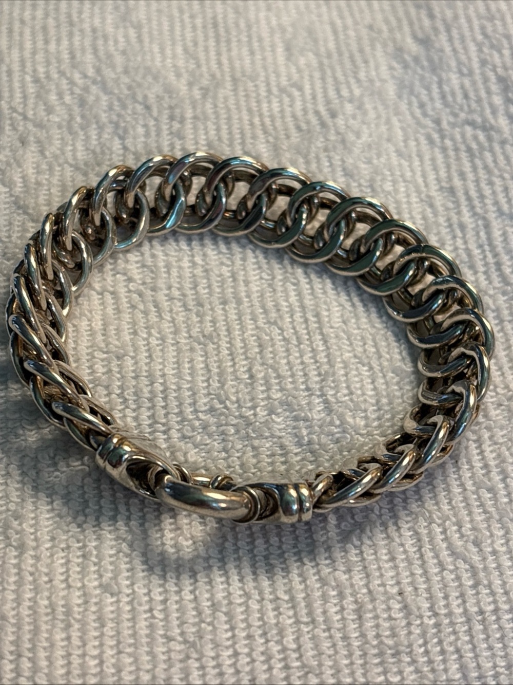 Vintage 925 Silver Double-Link Curb Bracelet